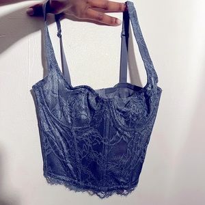SKIMS Lace Bustier in Thunder